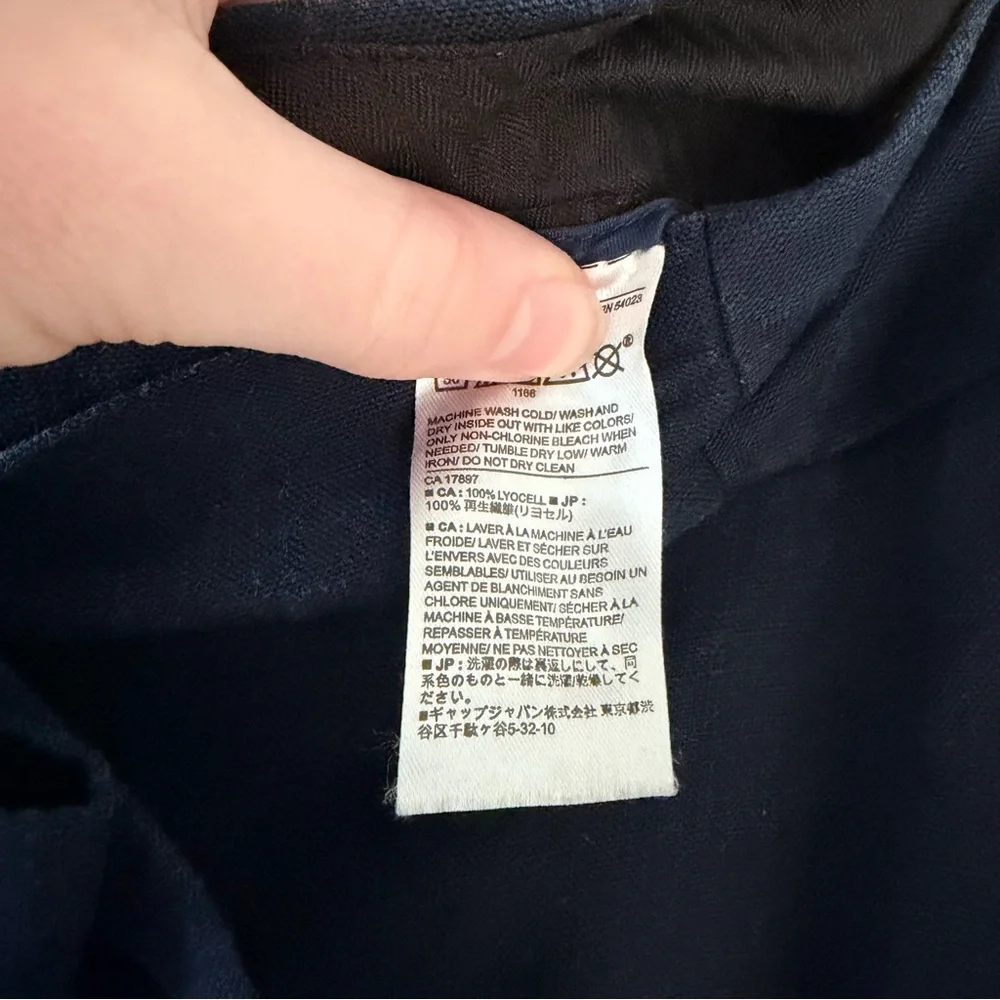 Banana Republic Navy Blue Tie Waist Trousers